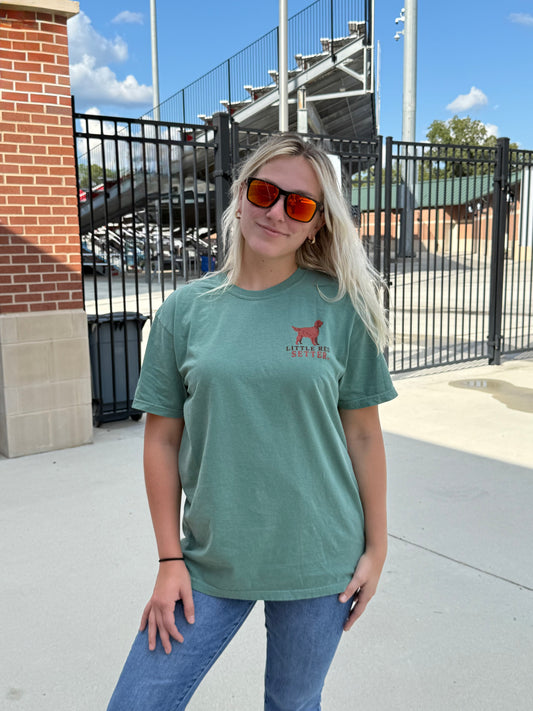 Little Red Setter "SETTERS VS CRITTERS" T-Shirt design #T003