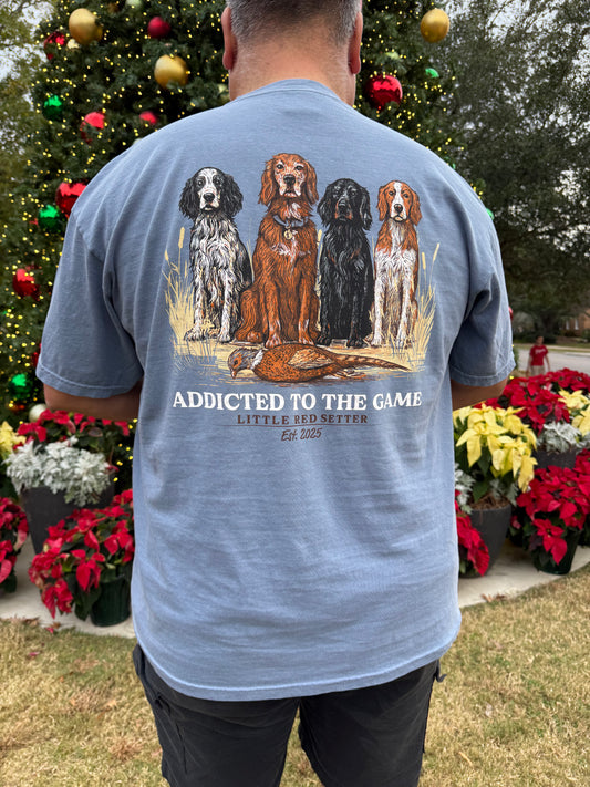 Little Red Setter "Addicted To The Game" T-Shirt design #T007