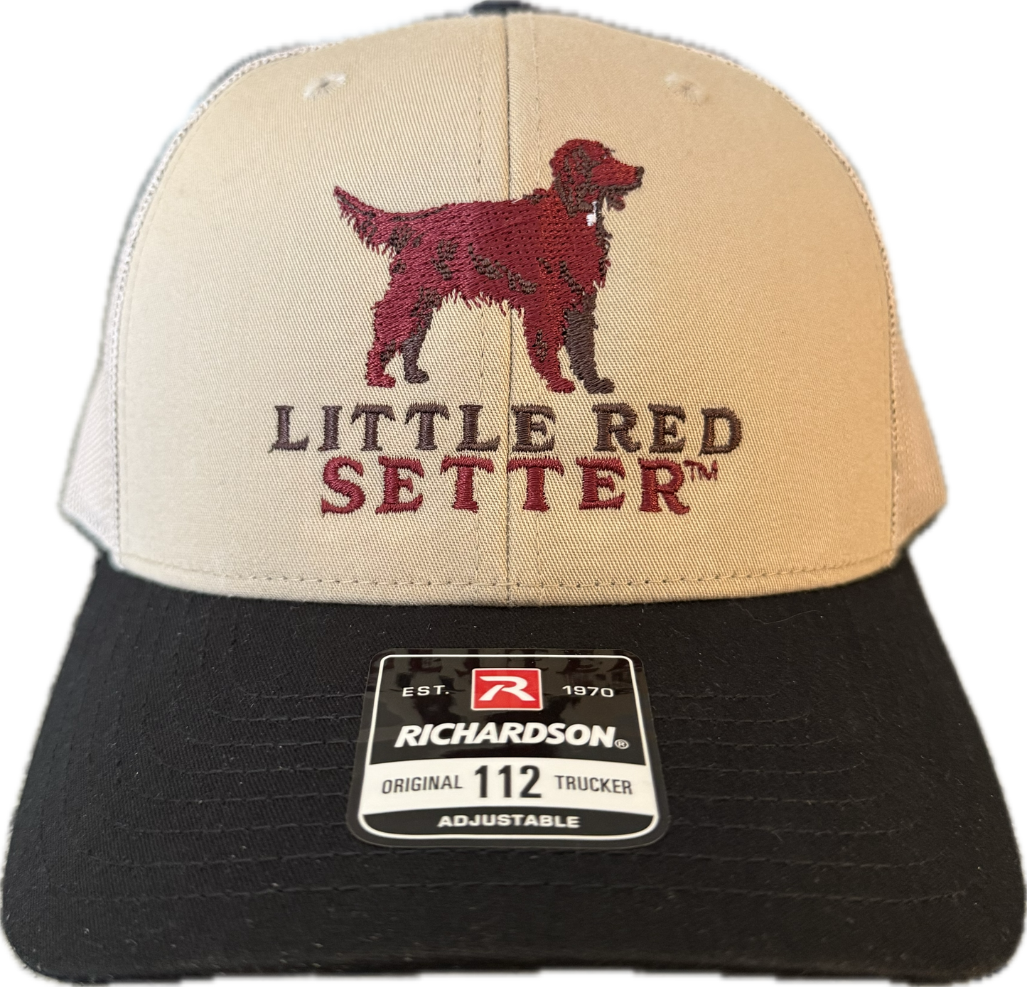 Little Red Setter Embroidered Khaki/Black Richardson 112 Trucker