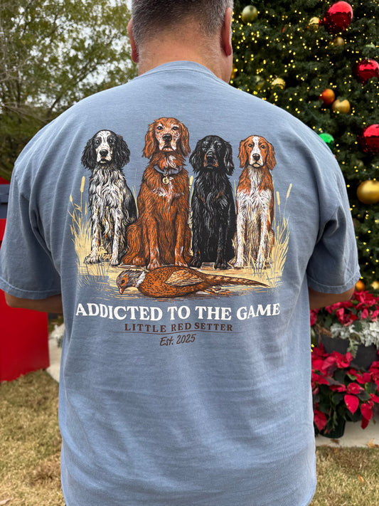 Little Red Setter "Addicted To The Game" T-Shirt design #T007