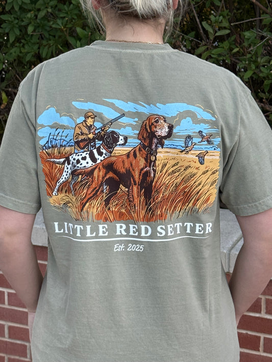 Little Red Setter T-Shirt Design #T009 Quail Hunt