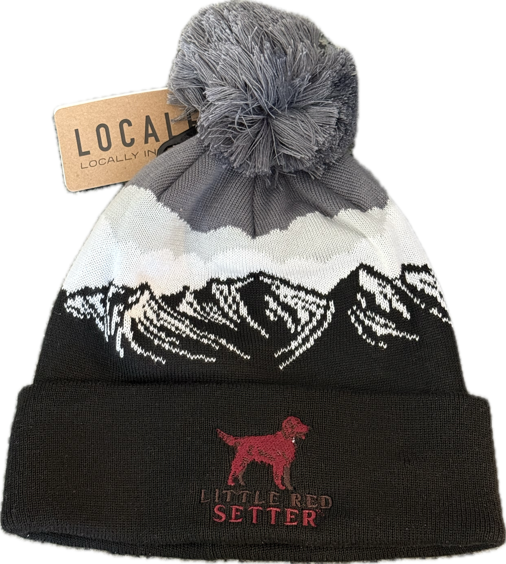 Little Red Setter Embroidered Black Misty Peaks Locale Grand Recycled