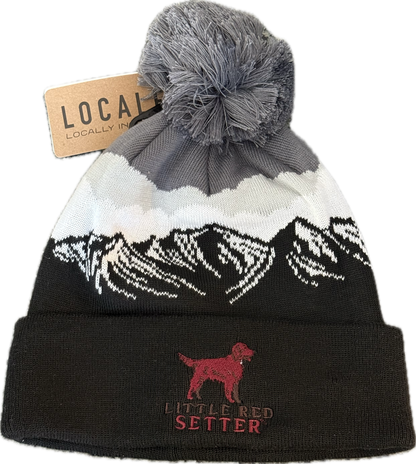 Little Red Setter Embroidered Black Misty Peaks Locale Grand Recycled Beanie