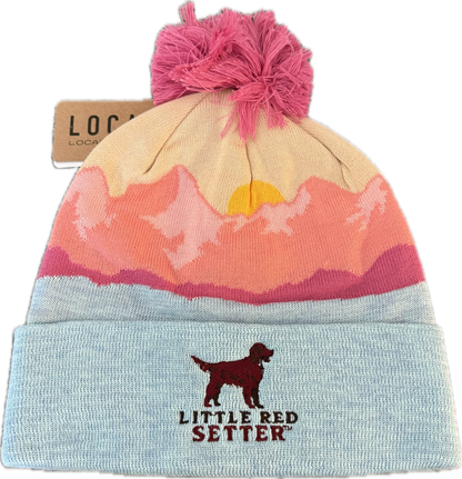 Little Red Setter Embroidered Peach Mountain Morning Aqua Locale Grand Recycled Beanie