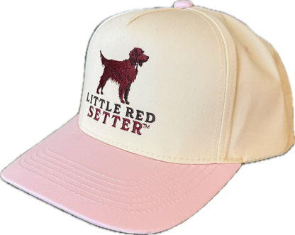 Little Red Setter Embroidered Pink Otto Mid Profile Baseball Cap