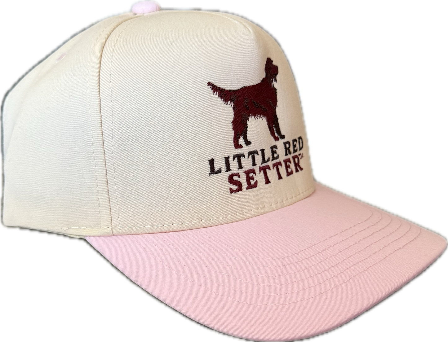 Little Red Setter Embroidered Pink Otto Mid Profile Baseball Cap
