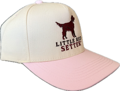Little Red Setter Embroidered Pink Otto Mid Profile Baseball Cap