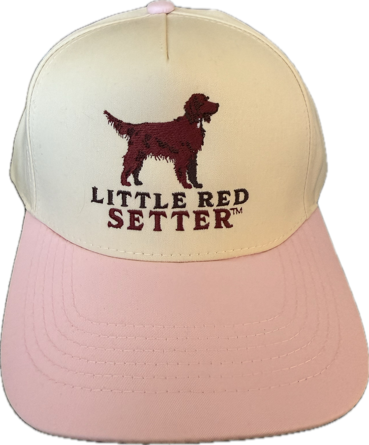 Little Red Setter Embroidered Pink Otto Mid Profile Baseball Cap