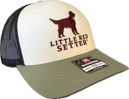 Little Red Setter Embroidered Cream/Black/Loden Richardson 112 Trucker