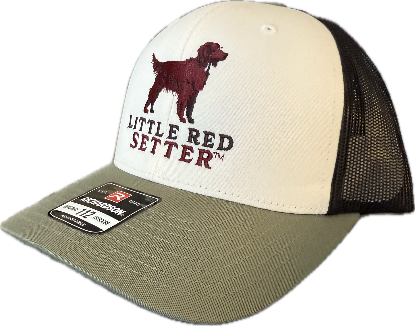 Little Red Setter Embroidered Cream/Black/Loden Richardson 112 Trucker