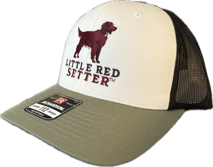 Little Red Setter Embroidered Cream/Black/Loden Richardson 112 Trucker