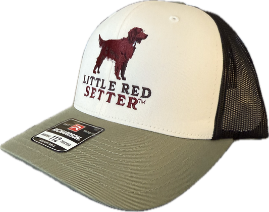 Little Red Setter Embroidered Cream/Black/Loden Richardson 112 Trucker