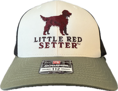 Little Red Setter Embroidered Cream/Black/Loden Richardson 112 Trucker