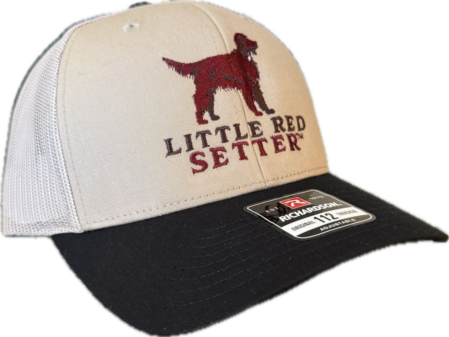 Little Red Setter Embroidered Khaki/Black Richardson 112 Trucker