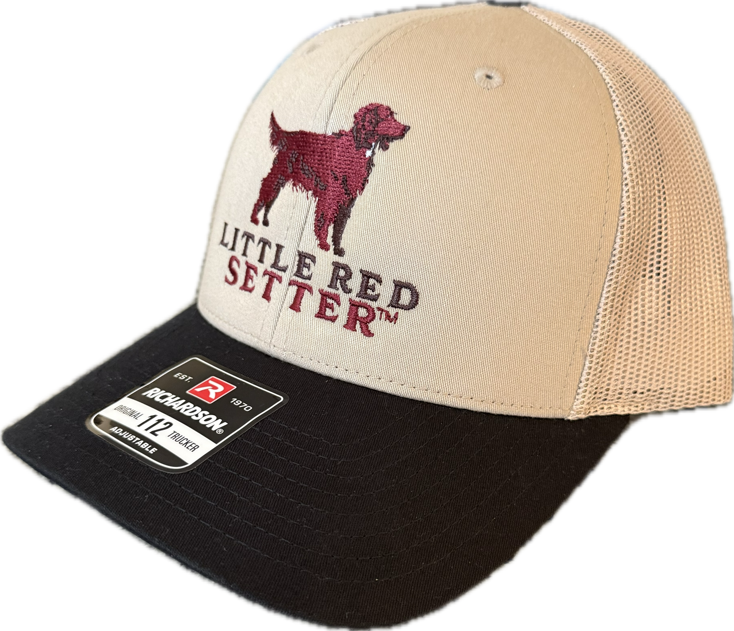 Little Red Setter Embroidered Khaki/Black Richardson 112 Trucker