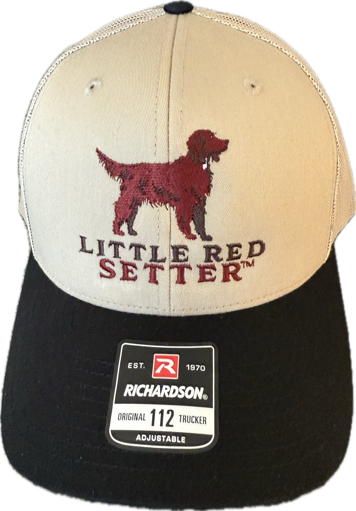 Little Red Setter Embroidered Khaki/Black Richardson 112 Trucker