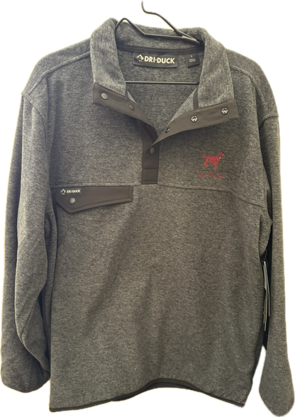 Little Red Setter Embroidered Dri Duck Men's Denali Fleece Charcoal Pullover