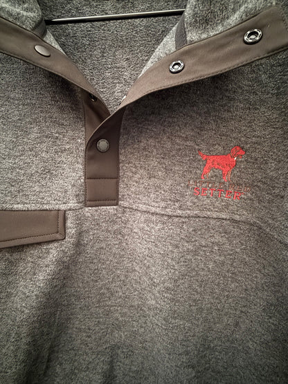 Little Red Setter Embroidered Dri Duck Men's Denali Fleece Charcoal Pullover
