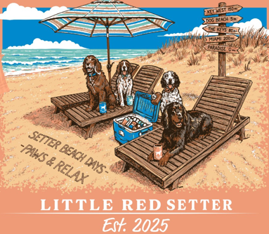 Little Red Setter T-Shirt Design #T013 Paws and Relax