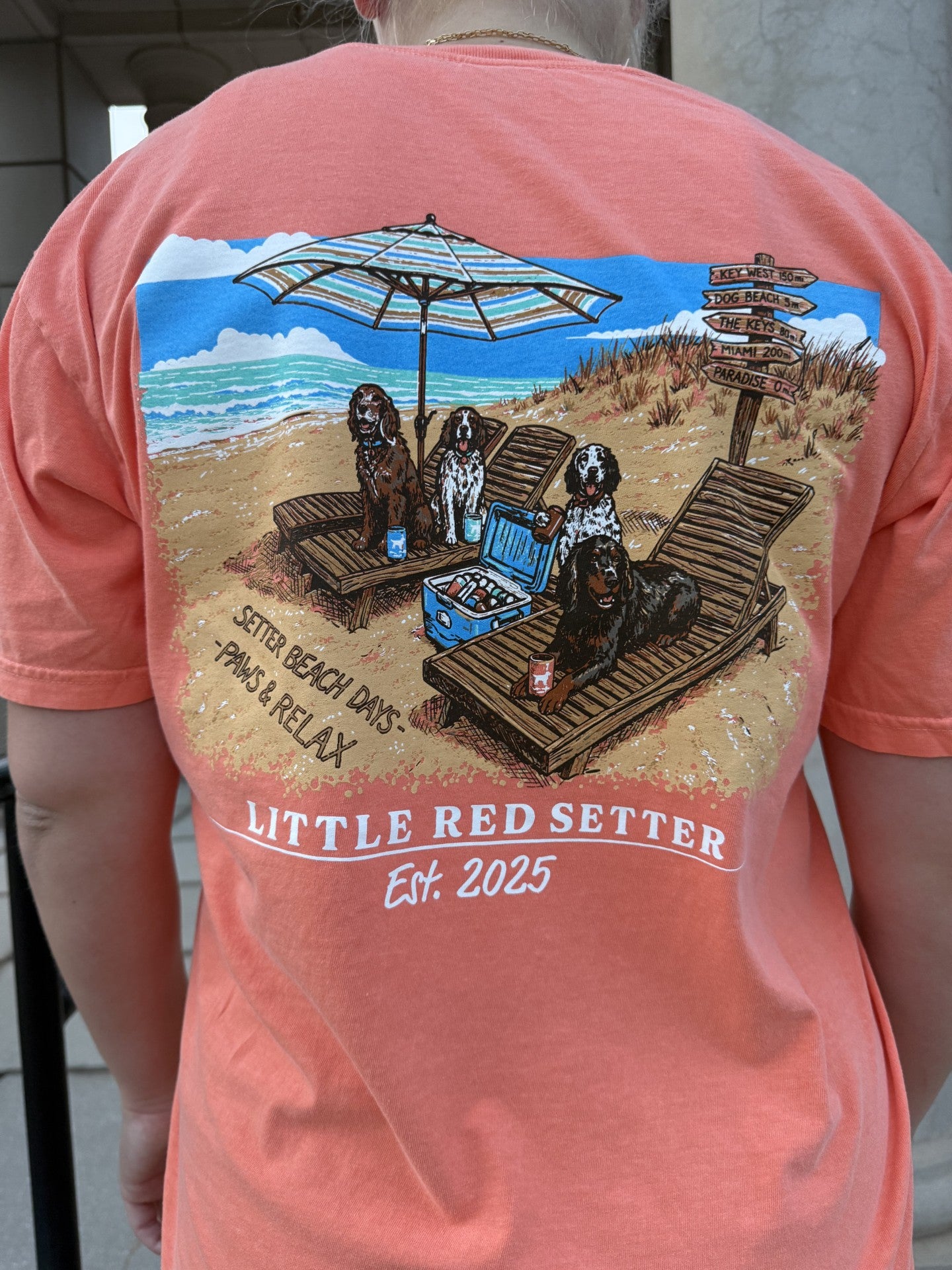 Little Red Setter T-Shirt Design #T013 Paws and Relax